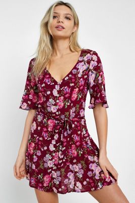 UO Daydream Floral Button-Through Dress
