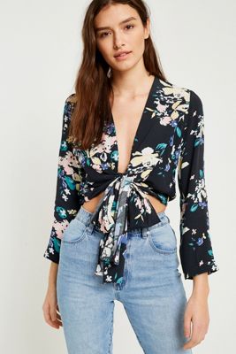 Rolla’s Delilah Floral Tie-Front Blouse