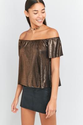 glitter off shoulder top