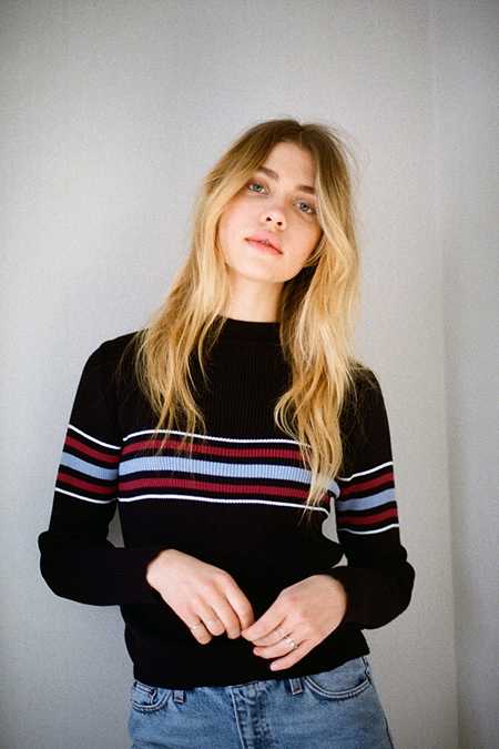 Urban Outfitters Placement Striped Mock Turtleneck Jumper
