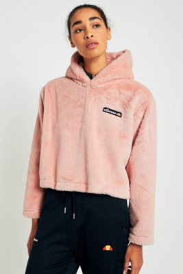 cropped fuzzy hoodie