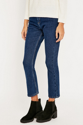 BDG Flick Hem Indigo Cropped Jeans