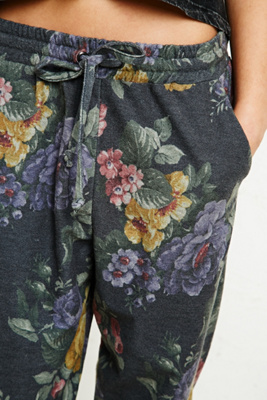 sweatpants with flowers