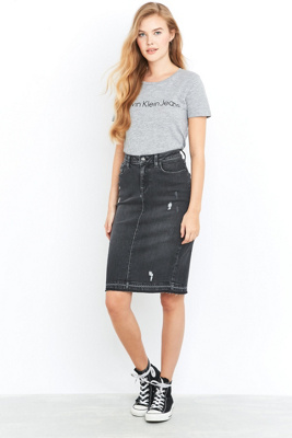 calvin klein denim pencil skirt