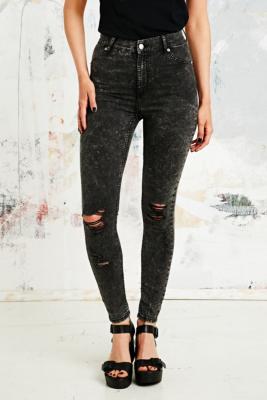 ... Monday Spray On High-Rise Jeans in Grey Scratch - Urban Outfitters
