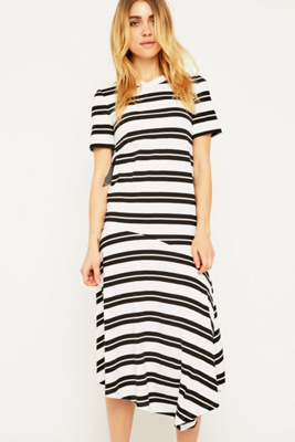 The Fifth All My Love Striped T-shirt Midi Dress