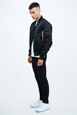 Alpha Industries MA1 Valor Flight Bomber Jacket in Black