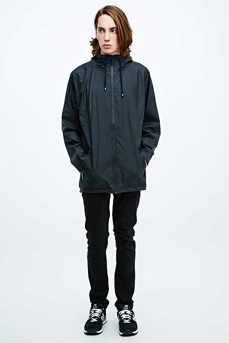 Rains Windbreaker Anorak Jacket in Black
