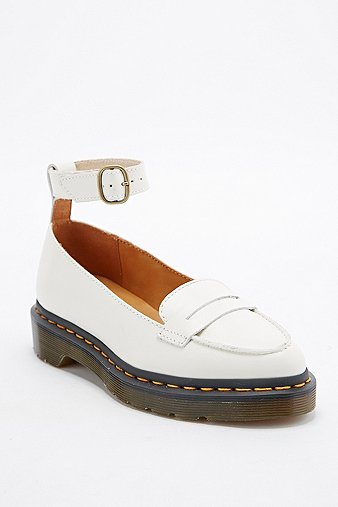 Dr. Martens Leonie Ankle Strap Loafer Shoes in White - Urban Outfitters