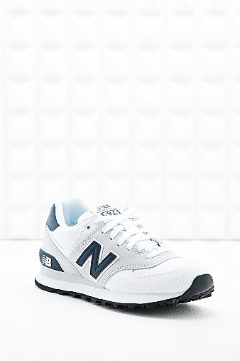new balance - 574 - baskets en daim et toile - blanc new balance - 574 - baskets en daim et toile - blanc