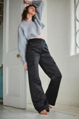 urban outfitters black cargo trousers