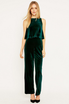 Urban Renewal Vintage Remnants Green Velvet Jumpsuit