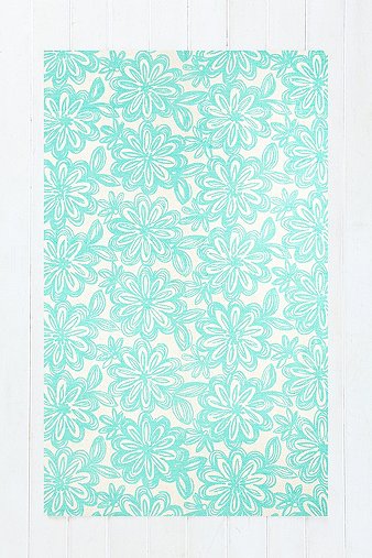 Teppich mit Blumenmuster in Türkis, 3 x 5 Fuß Urban Teppich mit Blumenmuster in Türkis, 3 x 5 Fuß Urban