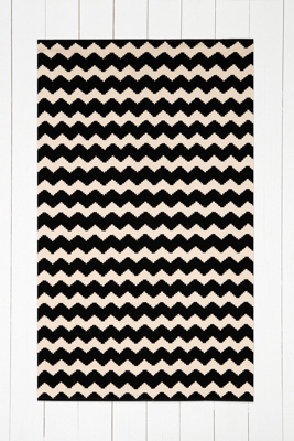 Tapis zigzag noir
