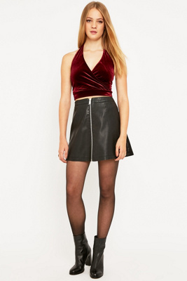 Urban Outfitters Velvet Halter Wrap Cami