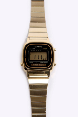casio black mini face watch