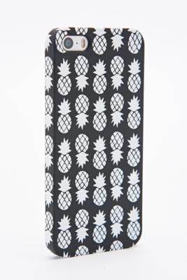 Coque pour iPhone noire et blanche a motif ananas Image