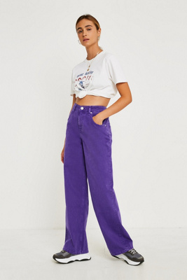 purple wide leg jeans