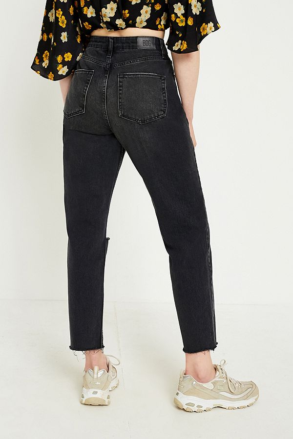 BDG Mom Washed Black Distressed Jeans | Urban Outfitters