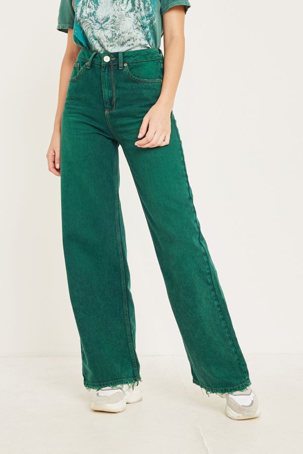 BDG Overdyed Green Puddle Jeans Urban Outfitters UK