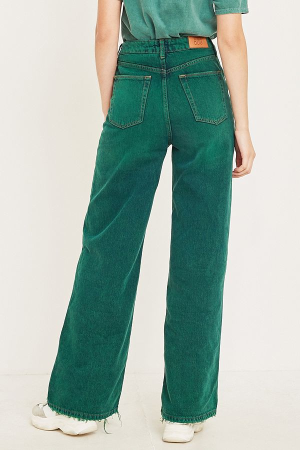 BDG Overdyed Green Puddle Jeans | Urban Outfitters UK