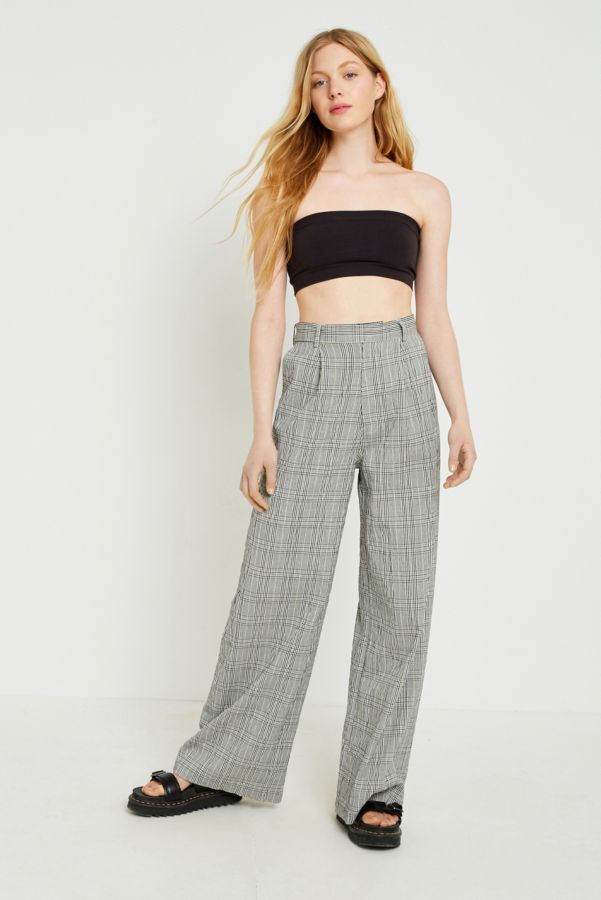 UO Seersucker Checked Puddle Trousers | Urban Outfitters