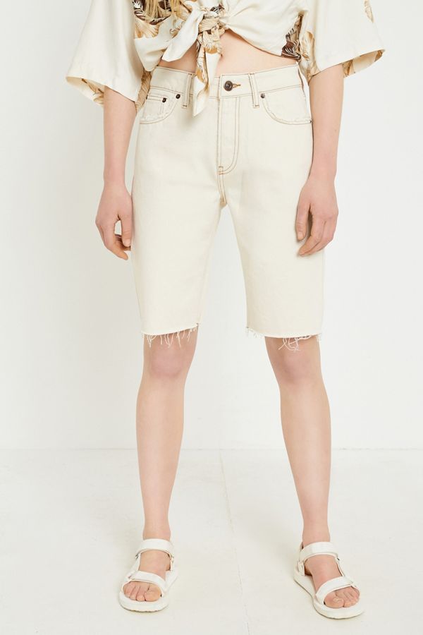 BDG Jessye Ecru Denim Board Shorts Urban Outfitters