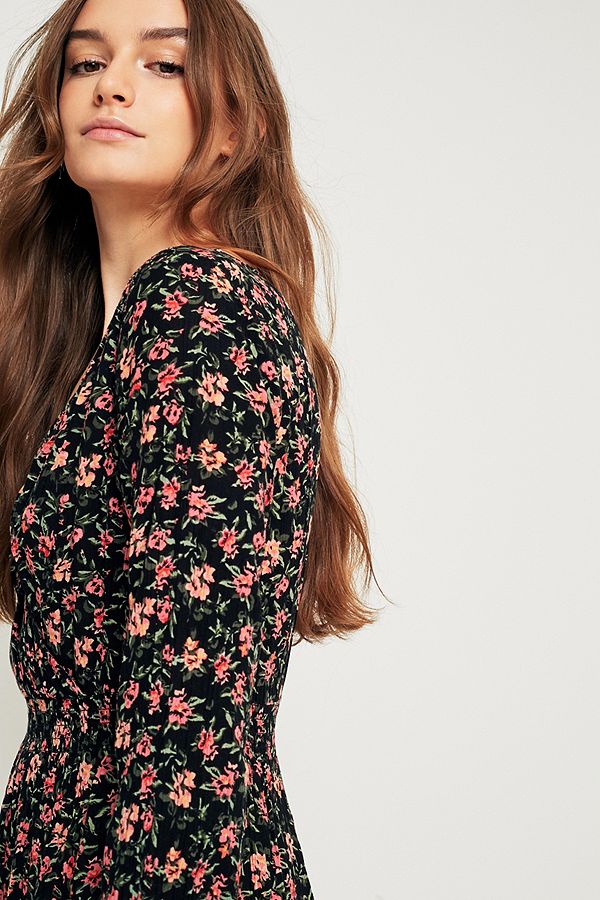UO Floral Picnic Wrap Dress | Urban Outfitters