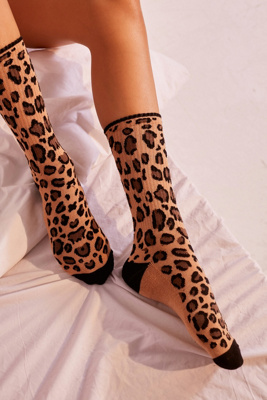 Calzini Alti Sox Golden Leopard, Fantasia Leopardo Oro/Marrone, Uomo/Donna
