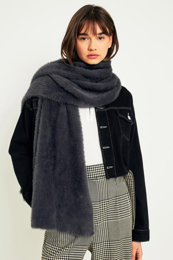 Fuzzy Furry Long Scarf | Urban Outfitters