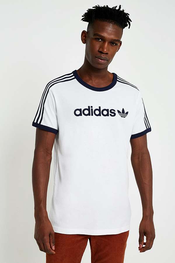 adidas Linear White T-Shirt | Urban Outfitters