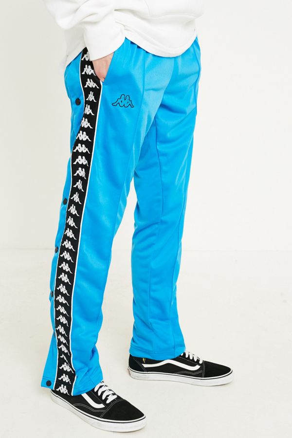 Kappa Slim Bright Blue Popper Track Pants Urban Outfitters