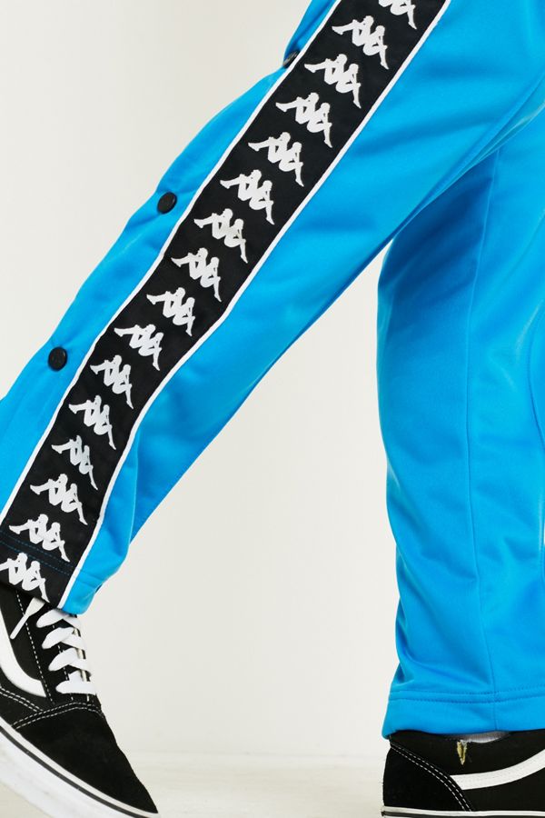 Kappa Slim Bright Blue Popper Track Pants Urban Outfitters