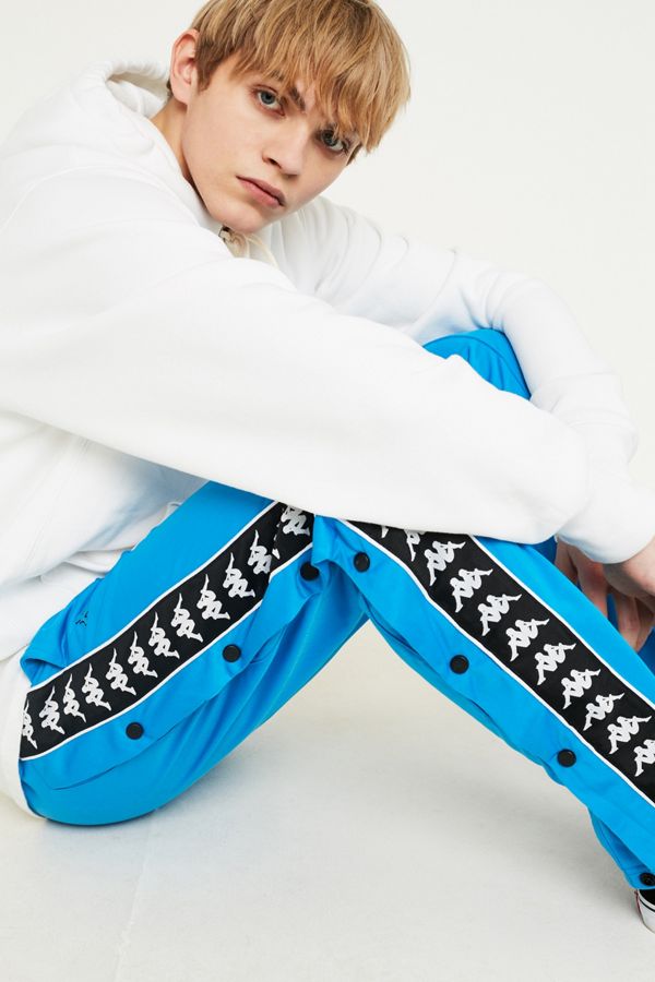 Kappa Slim Bright Blue Popper Track Pants Urban Outfitters