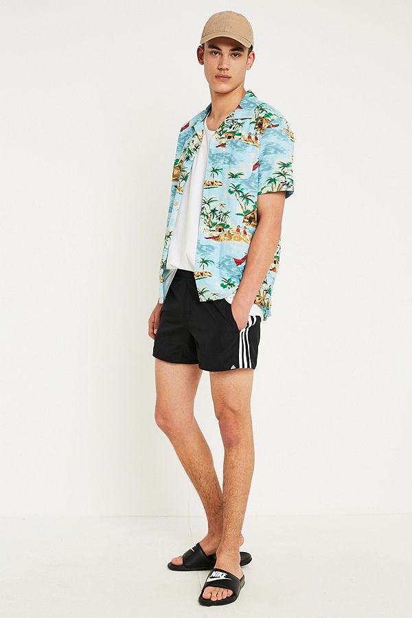 adidas 3-Stripe Black Swim Shorts | Urban Outfitters Slide View: 1: adidas 3-Stripe Black Swim Shorts