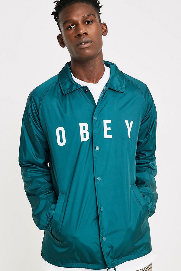 OBEY Anyway Dark Teal Coach Jacket | Urban Outfitters UK
