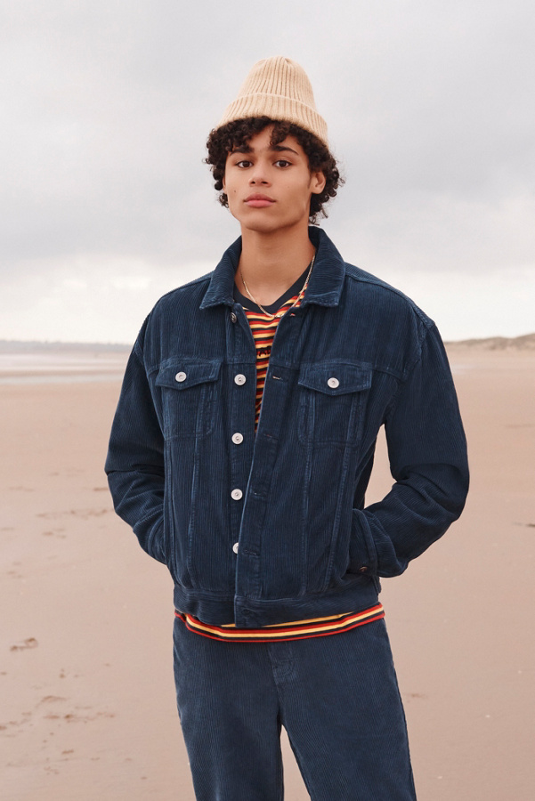 Dante Micro Cord Trucker Jacket Blue