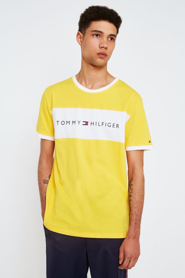 Tommy Hilfiger Yellow Flag Logo T-Shirt | Urban Outfitters