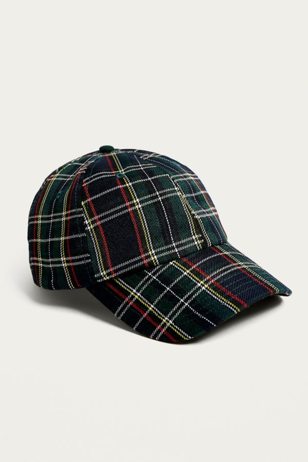 UO Green Plaid Cap | Urban Outfitters
