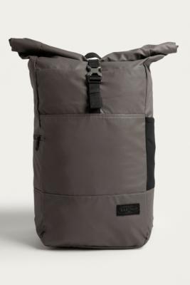 eastpak macnee 24l roll top coated backpack in black