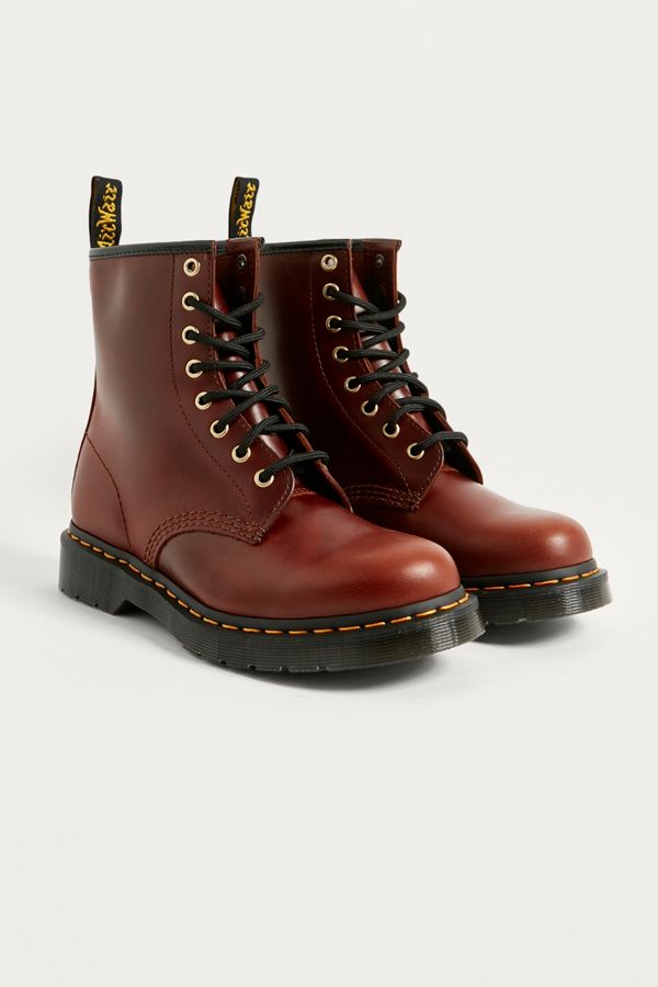 Dr. Martens Smooth Cognac 8-Eyelet Boots | Urban Outfitters UK