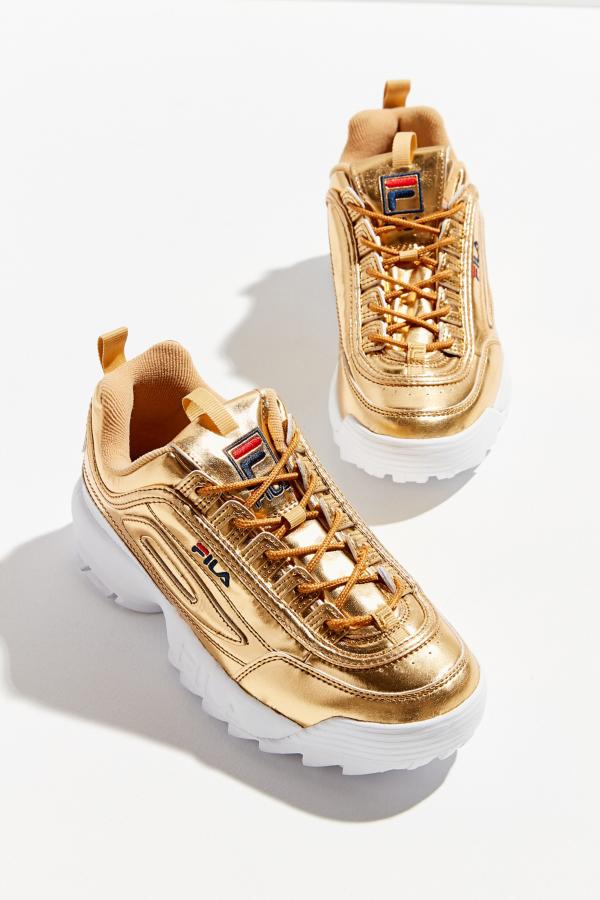 fila shoes gold