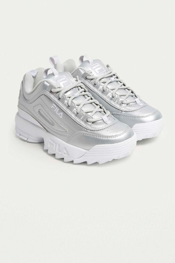 fila disruptor low silver