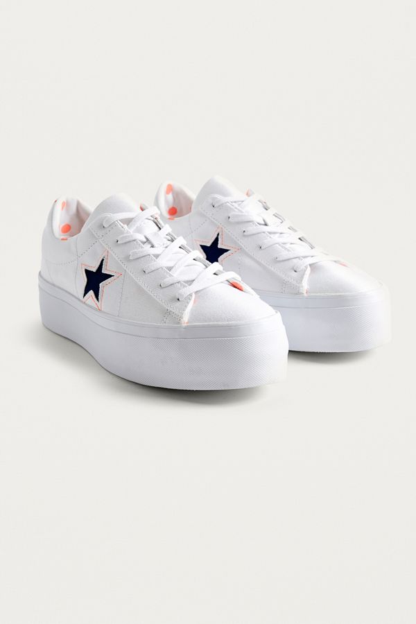 Converse One Star White Platform Trainers Urban Outfitters