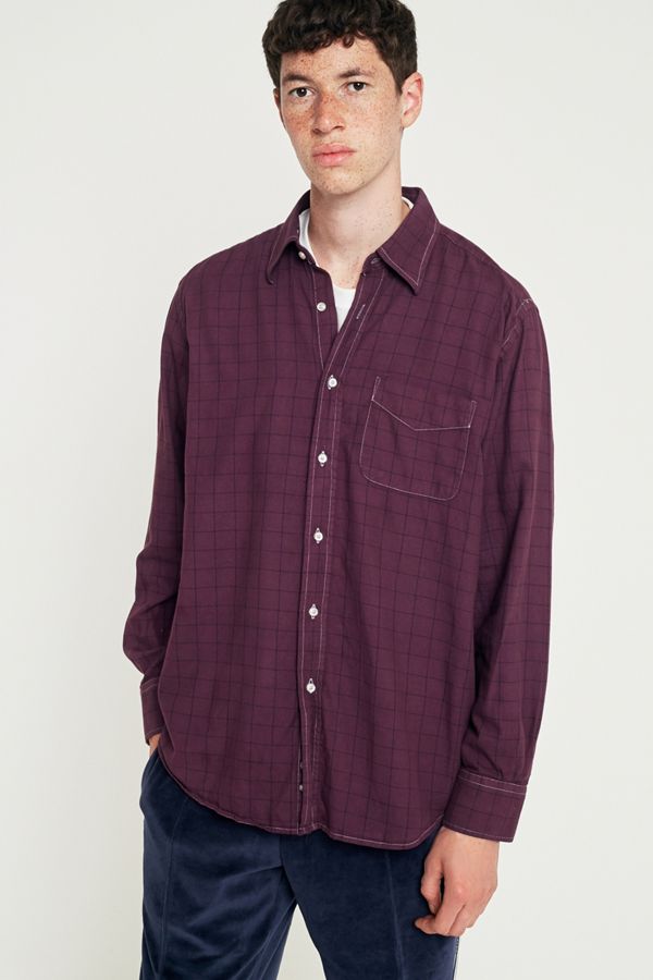 Urban Renewal Vintage Customised Dark Purple Flannel Shirt Urban