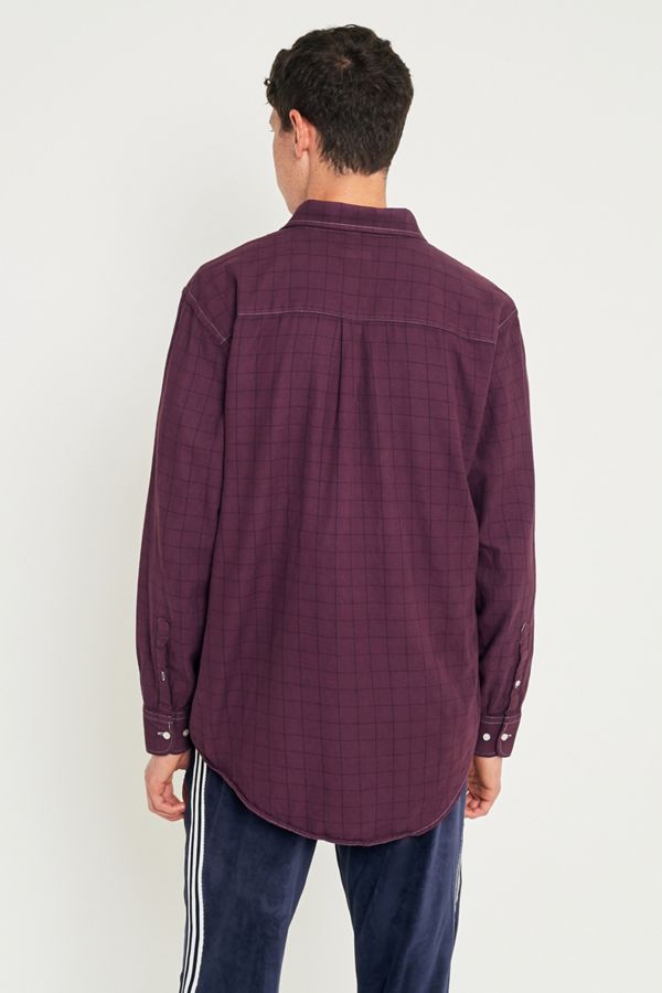 Urban Renewal Vintage Customised Dark Purple Flannel Shirt Urban
