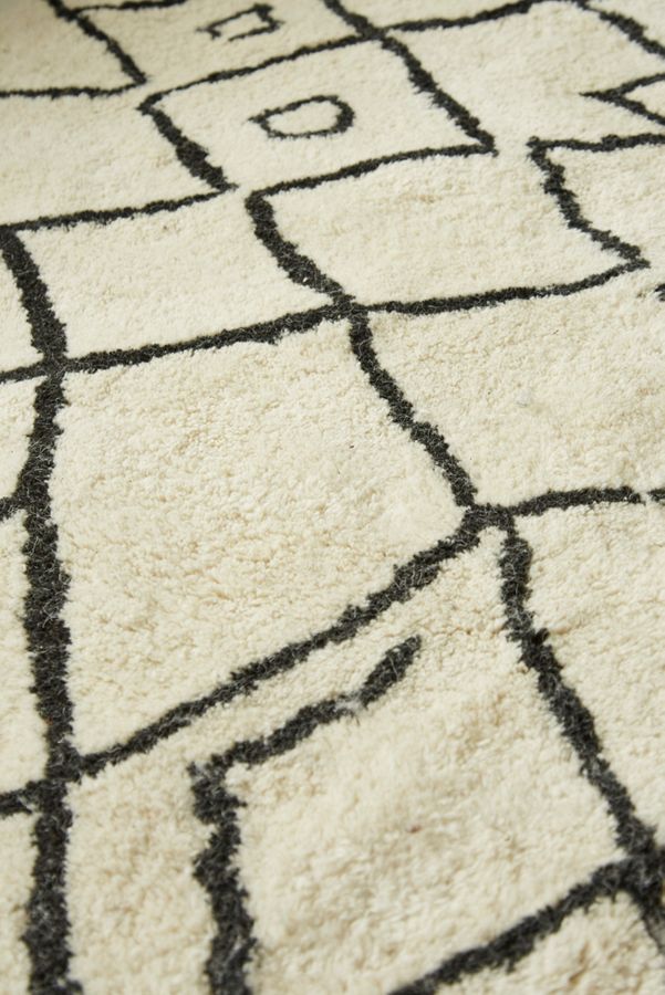 High Pile Black & White 5x7 Rug Urban Outfitters UK