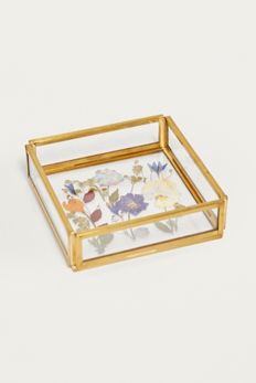 Yalikop Glas-Bilderrahmen Set Mit Gepressten Blumen – 4 Formen, Gold-Messing, Mit 72 Getrockneten Blumen, Für Fotos & DIY-Deko