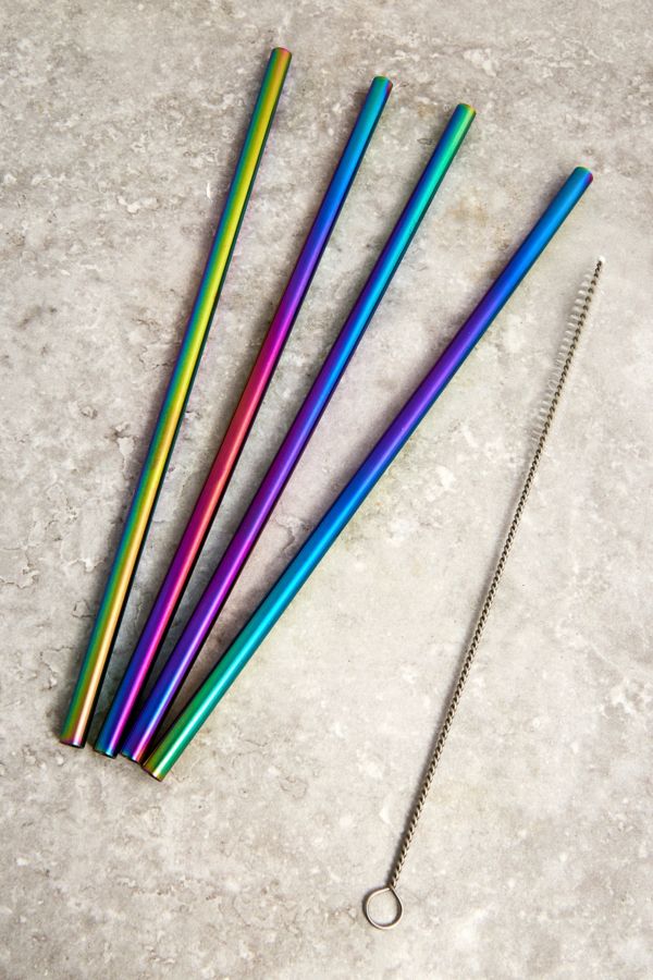 Oil Slick Metal Straws Set | Urban Outfitters