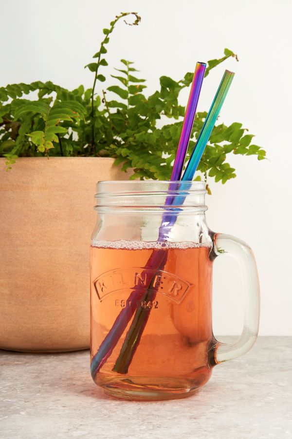 Oil Slick Metal Straws Set | Urban Outfitters